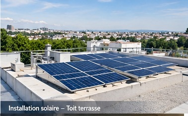 Installation photovoltaïque sur toit-terrasse